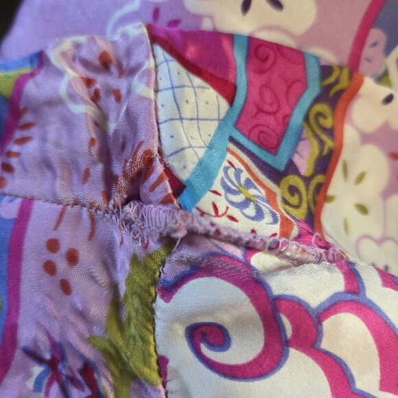 Nick & Nora Women's Size XXL Silk Robe Asian Dragon Purple - Picture 9 of 10